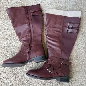 Torrid Women's Extra Wide Calf Knee-High Boots in Wine